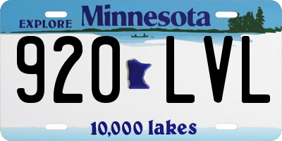 MN license plate 920LVL