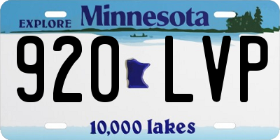 MN license plate 920LVP