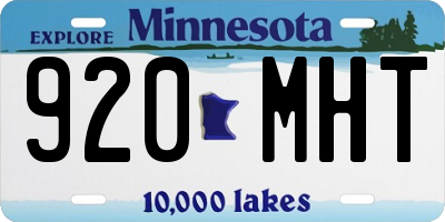 MN license plate 920MHT