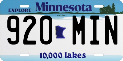 MN license plate 920MIN