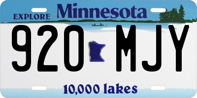 MN license plate 920MJY