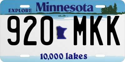 MN license plate 920MKK