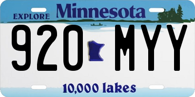 MN license plate 920MYY