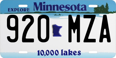 MN license plate 920MZA