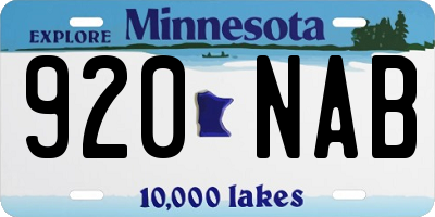 MN license plate 920NAB