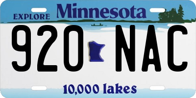 MN license plate 920NAC