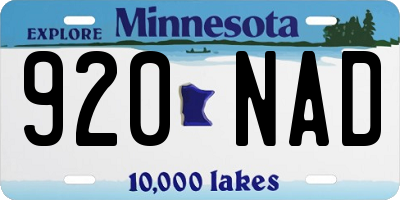 MN license plate 920NAD