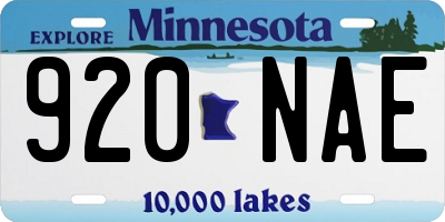 MN license plate 920NAE
