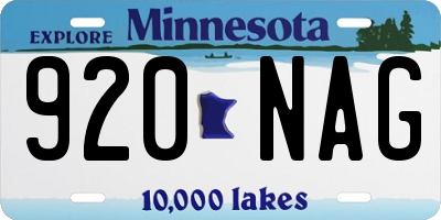 MN license plate 920NAG