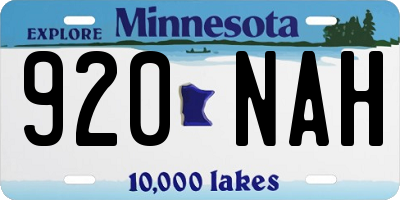 MN license plate 920NAH