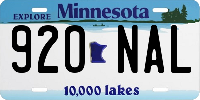 MN license plate 920NAL