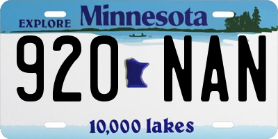 MN license plate 920NAN