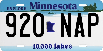 MN license plate 920NAP