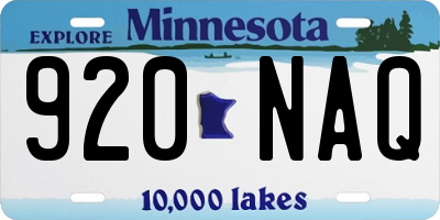 MN license plate 920NAQ