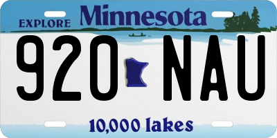MN license plate 920NAU