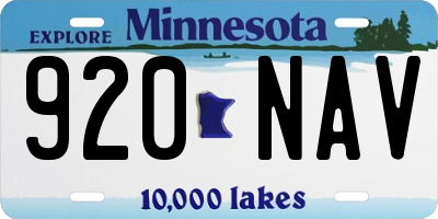 MN license plate 920NAV
