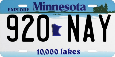 MN license plate 920NAY