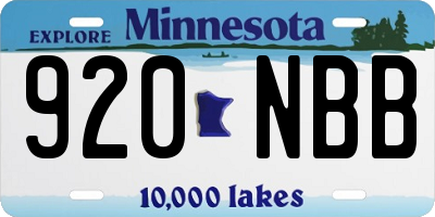 MN license plate 920NBB