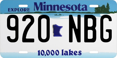 MN license plate 920NBG