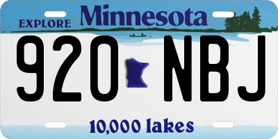MN license plate 920NBJ