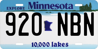 MN license plate 920NBN