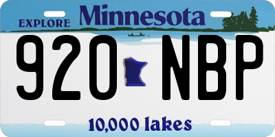MN license plate 920NBP