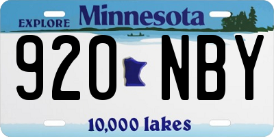 MN license plate 920NBY