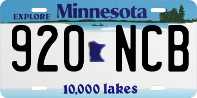 MN license plate 920NCB