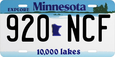 MN license plate 920NCF