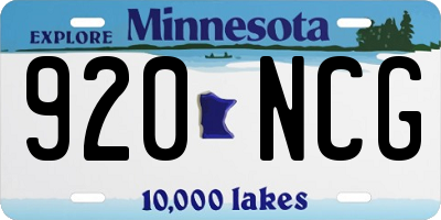 MN license plate 920NCG