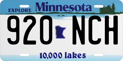 MN license plate 920NCH
