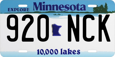 MN license plate 920NCK