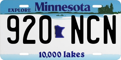 MN license plate 920NCN