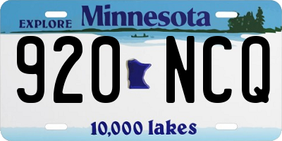 MN license plate 920NCQ