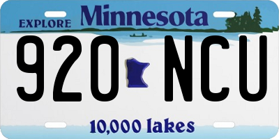 MN license plate 920NCU