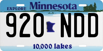 MN license plate 920NDD