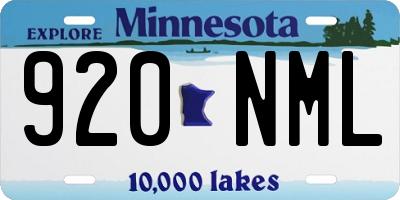 MN license plate 920NML