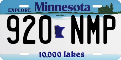 MN license plate 920NMP