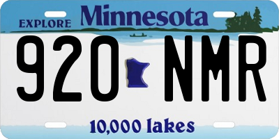 MN license plate 920NMR