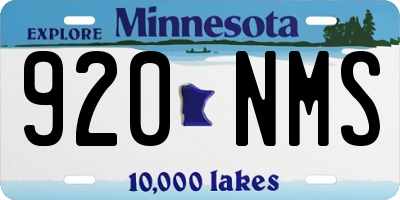 MN license plate 920NMS