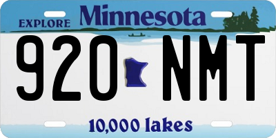 MN license plate 920NMT