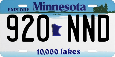 MN license plate 920NND