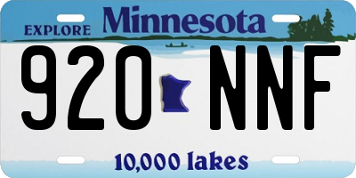 MN license plate 920NNF