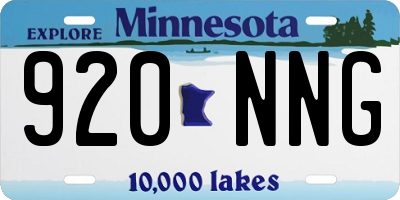 MN license plate 920NNG