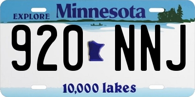 MN license plate 920NNJ