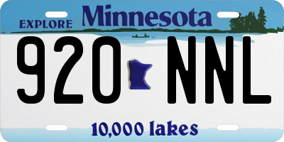 MN license plate 920NNL