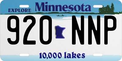 MN license plate 920NNP
