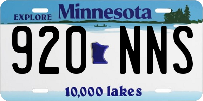 MN license plate 920NNS