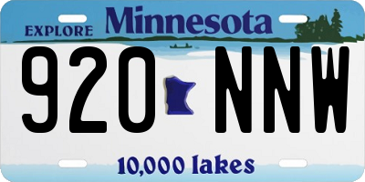 MN license plate 920NNW
