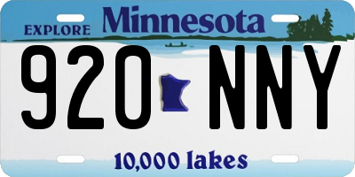 MN license plate 920NNY